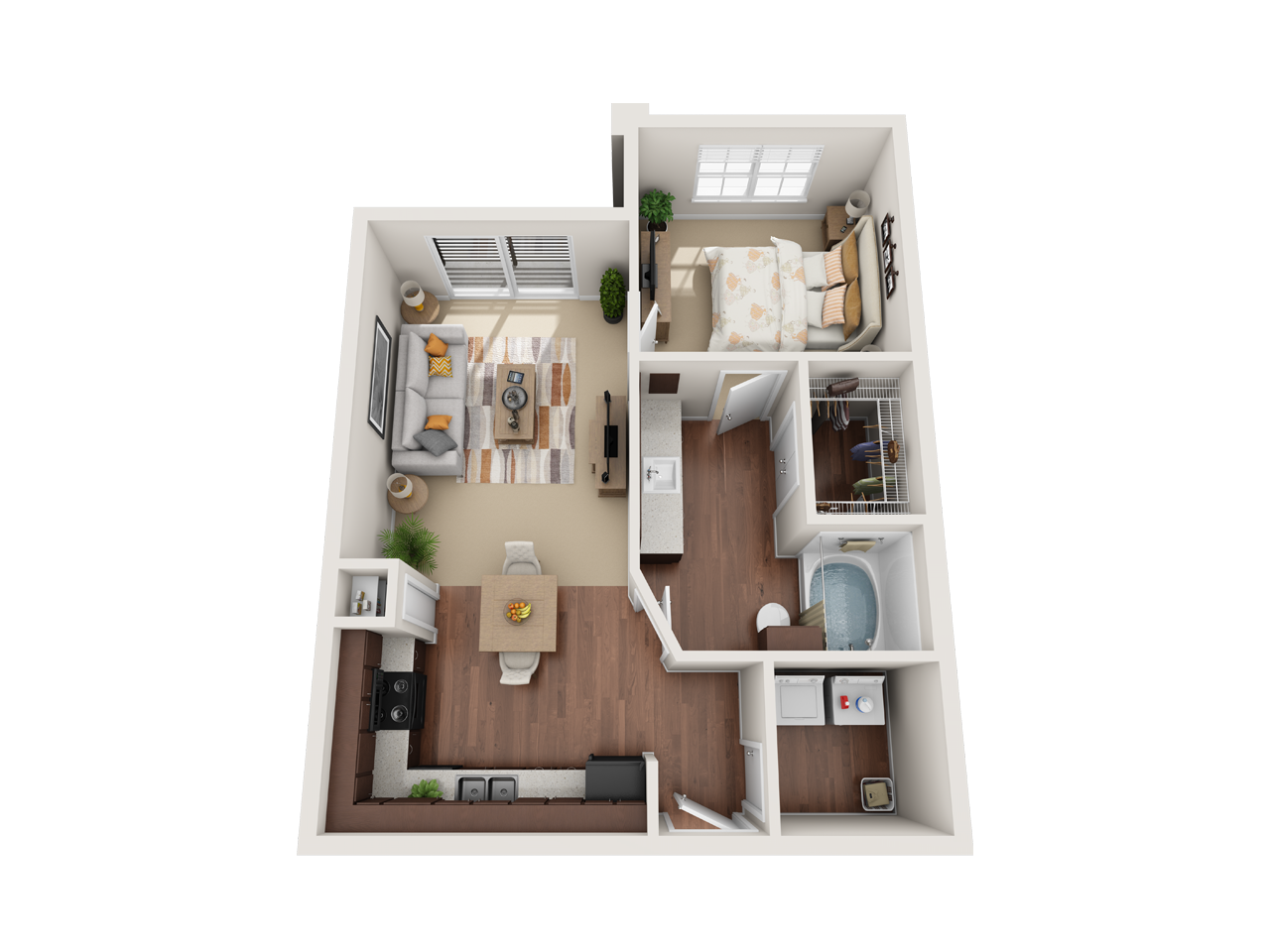 Gateway Cedars one bedroom floor plan